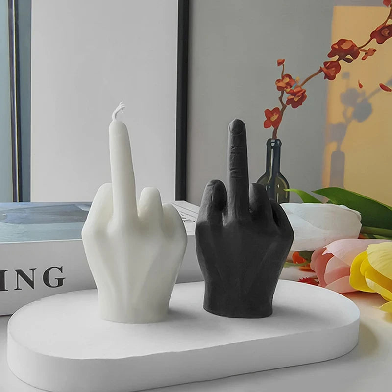 Middle Finger Gesture Candle