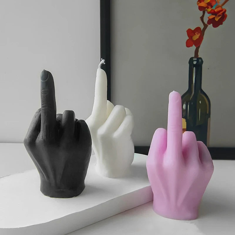 Middle Finger Gesture Candle