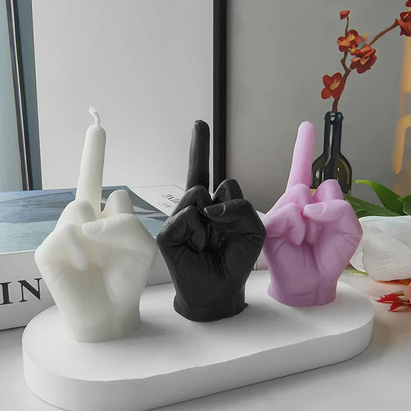 Middle Finger Gesture Candle