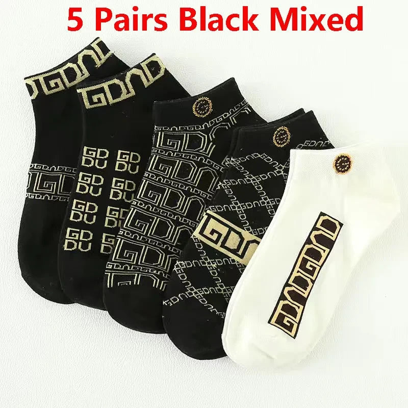 Geometric Pattern Low-Cut Ankle Socks