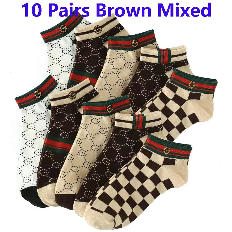 Geometric Pattern Low-Cut Ankle Socks
