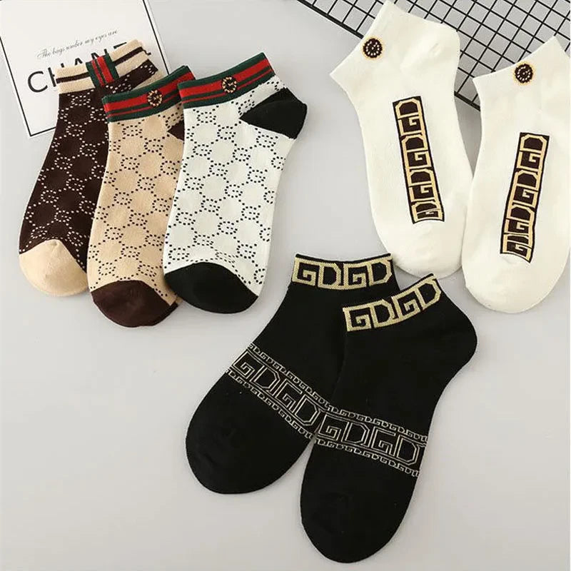 Geometric Pattern Low-Cut Ankle Socks