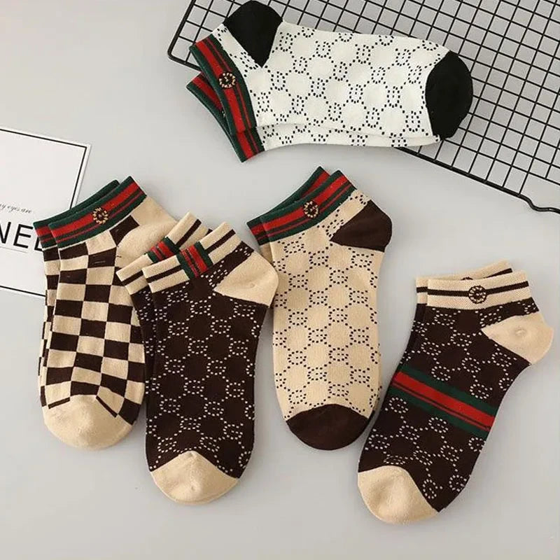 Geometric Pattern Low-Cut Ankle Socks