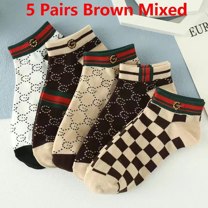 Geometric Pattern Low-Cut Ankle Socks